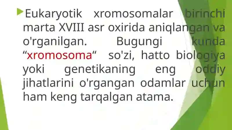 Xromosoma. Xromosomalarning molekulyar tuzilishi. 4