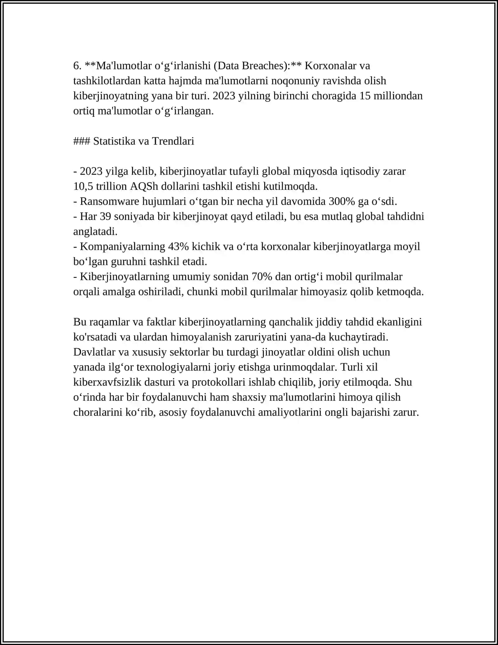 Kiberjinoyatlar Turlari 4