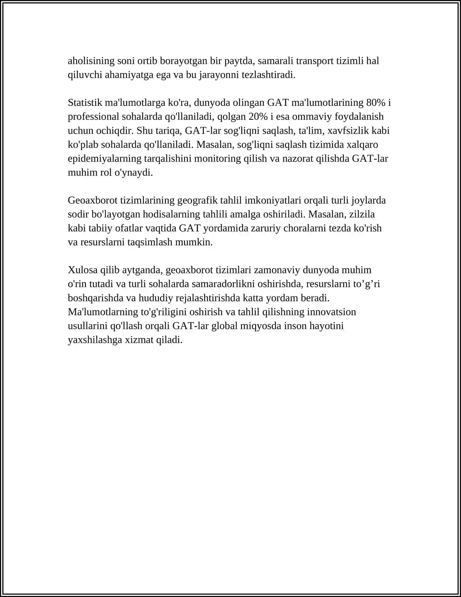Geoaxborot Tizimlarini Qo‘llash Muammolari 4