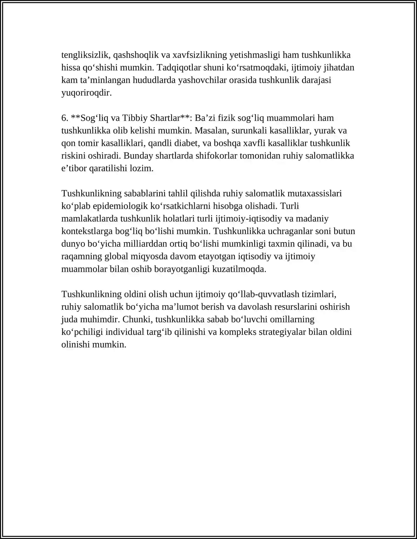 Tushkunlik kayfiyati mavzusida esse 4