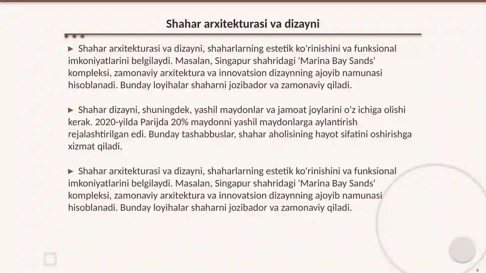 Orzuimdagi shahar mavzusida 4