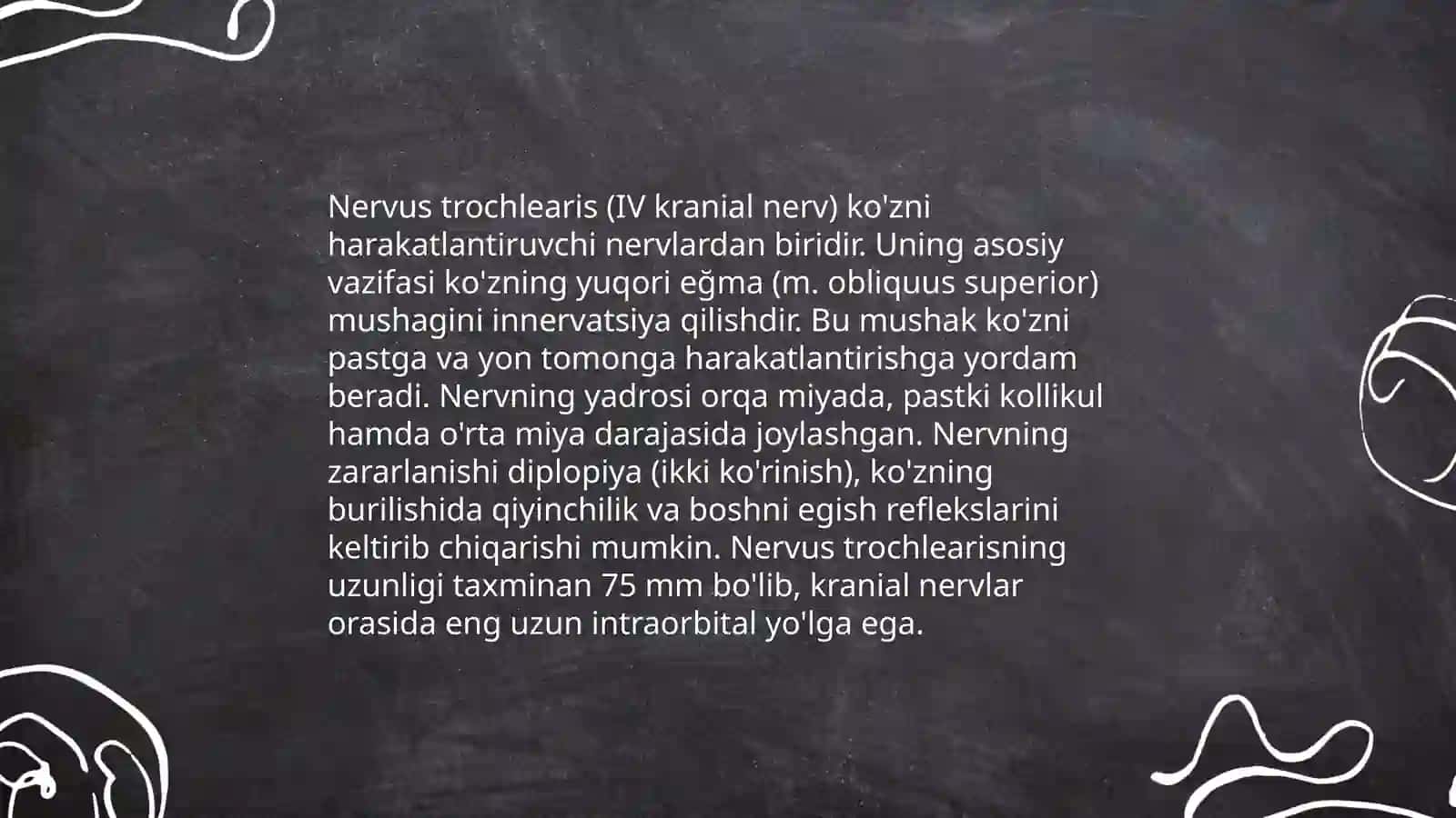 To'rtinchi nerv g'altak nervi (nervus trochlearis) 4