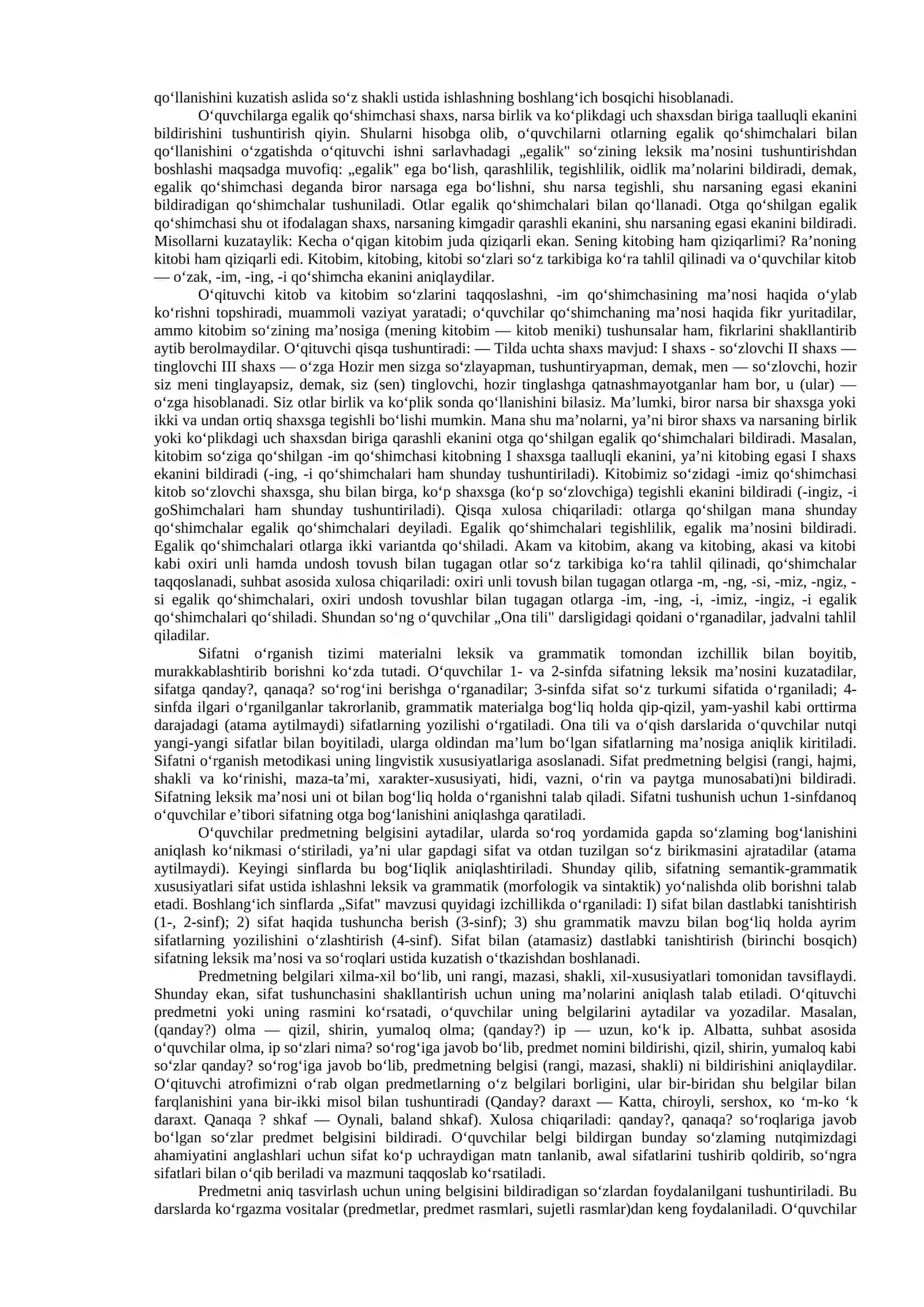 SO‘Z TURKUMLARINING LEKSIK VA GRAMMATIK MA’NOSI USTIDA ISHLASH 4