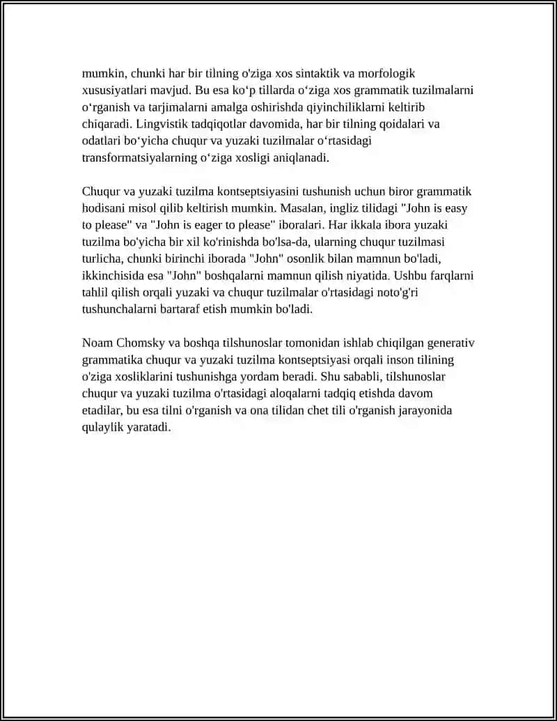 DEEP AND SURFACE STRUCTURE OF THE LANGUAGE 4