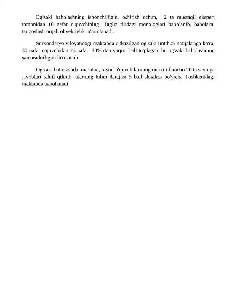 Oʻquvchilar bilimlarini baholash 4