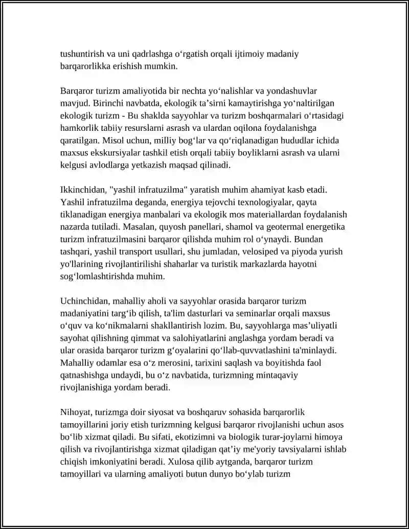 TURIZM VA ATROF MUHITNING BARQARORLIGI 4