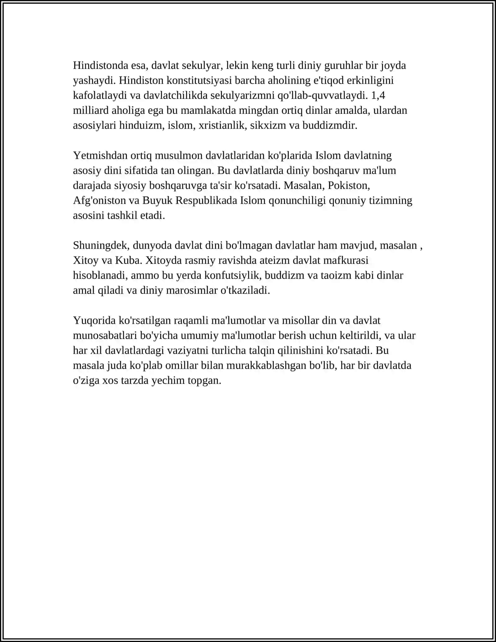 VIJDON VA E'TIQOD ERKINLIGI TARIFI 4