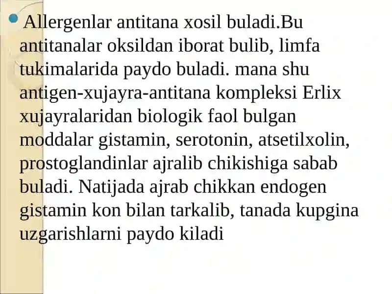 Allergiyaga qarshi dori vositalar. 4