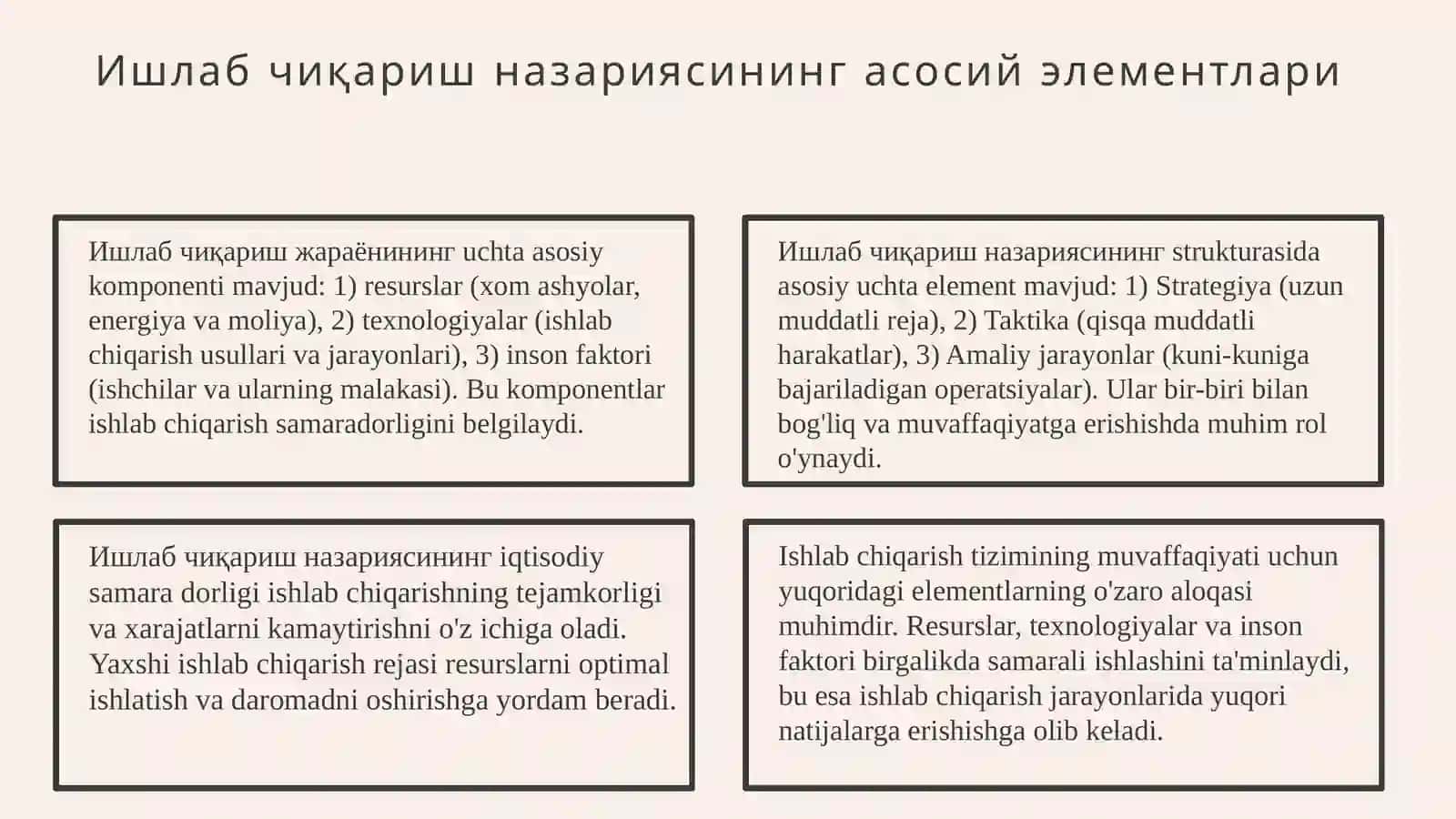 Ишлаб чикариш назарияси 4
