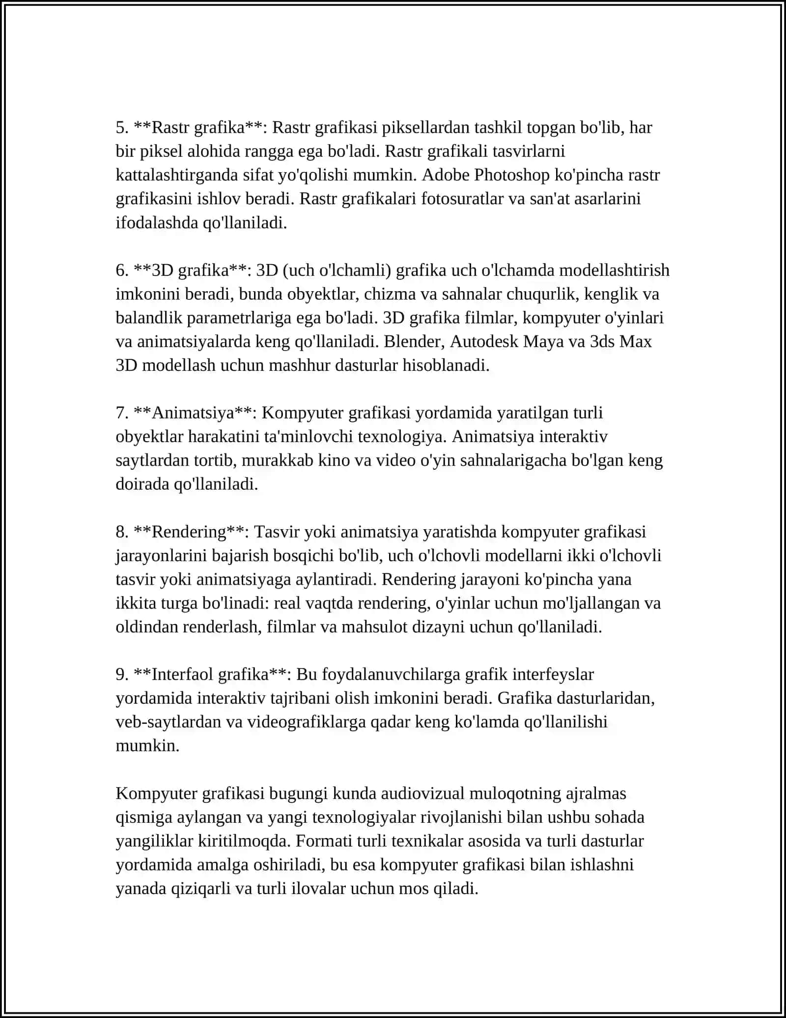 KOMPYUTER GRAFIKASI VA UNING TURLARI 4