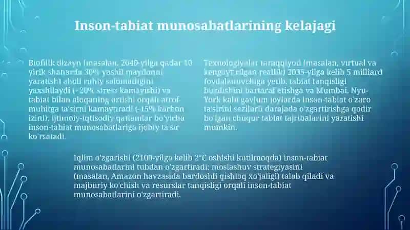 Inson va tabiat o'rtasidagi munosabatlar 4