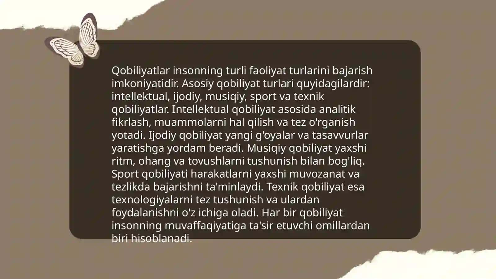 Qobiliyat va uning rivojlanishi 4