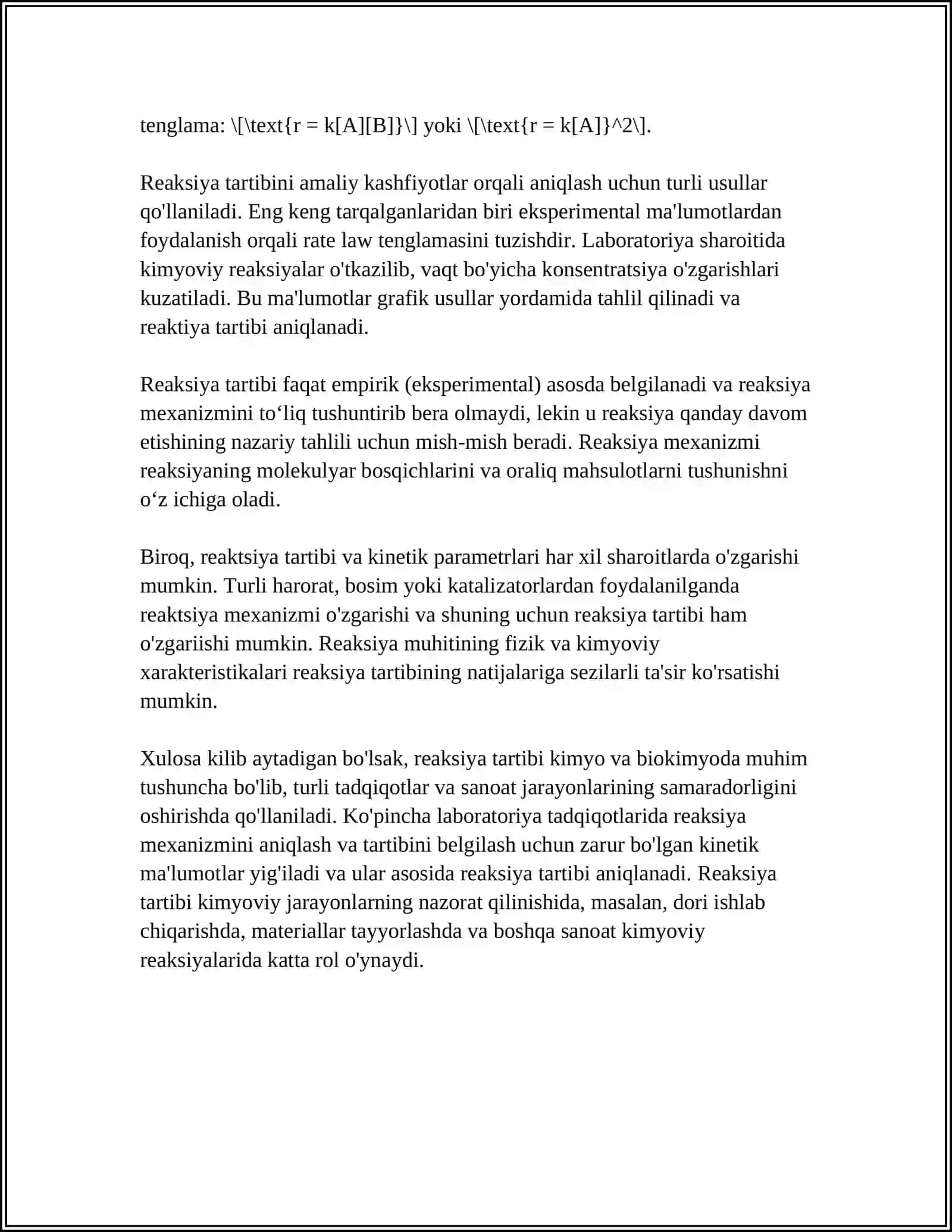 REAKSIYANING TARTIBI VA MOLEKULYARLIGI 4
