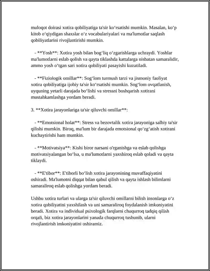 XOTIRANING INDEVIDUAL PSIXOLOGIK FARQLARI 4