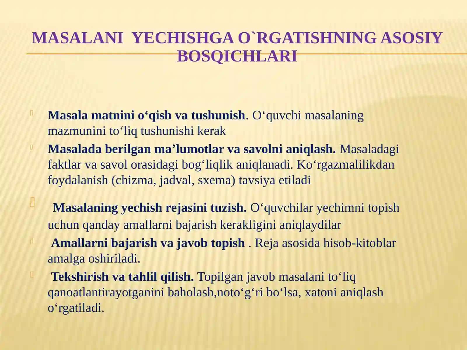Arifmetik masalalari yechishga o'rgatish metodikasi 4