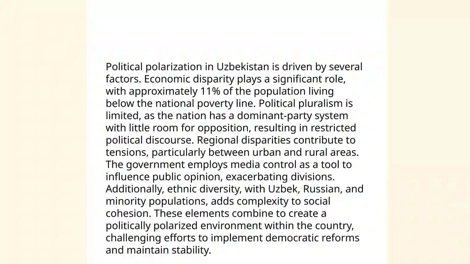 The impact of political polarization on Uzbekistan democracy 4