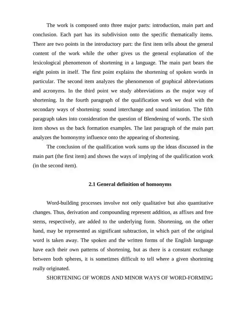 Type of shortening and their function in Modern English 4
