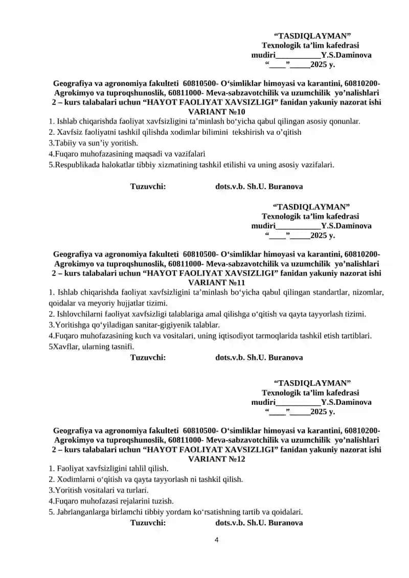Yakuniy savollar 4
