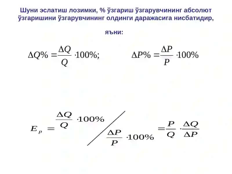 Талаб ва таклиф эластиклиги 4