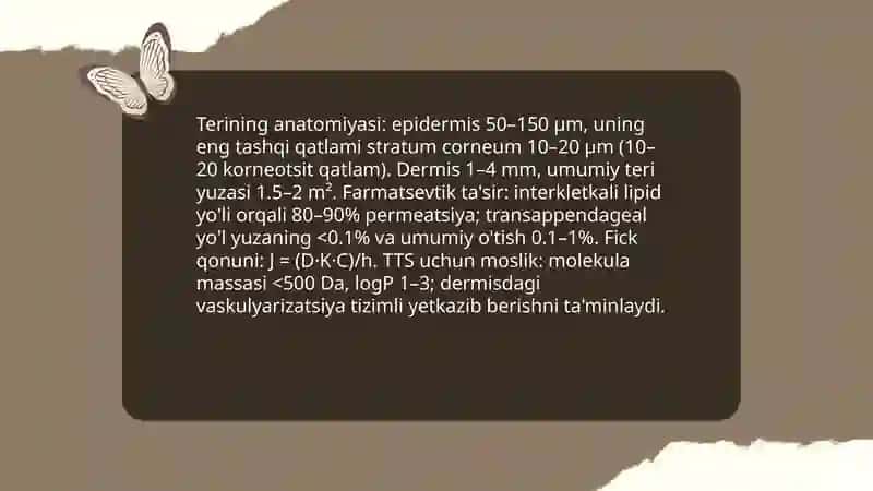 Transdermal terapevtik tizimlar 4