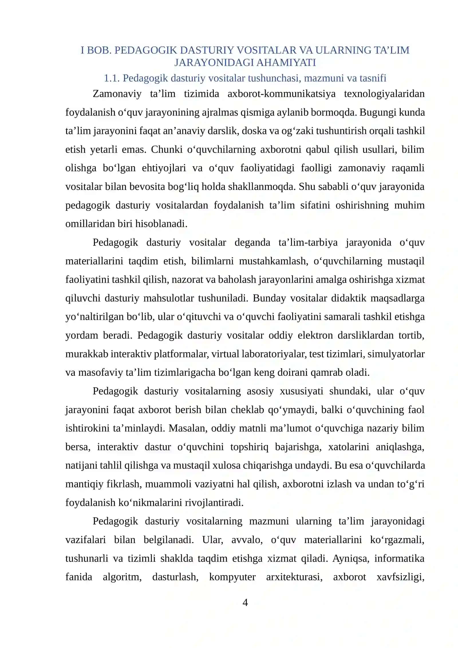 Pedagogik dasturiy vositalar yordamida informatika fanini  o'qitish samaradorligini oshirish 4