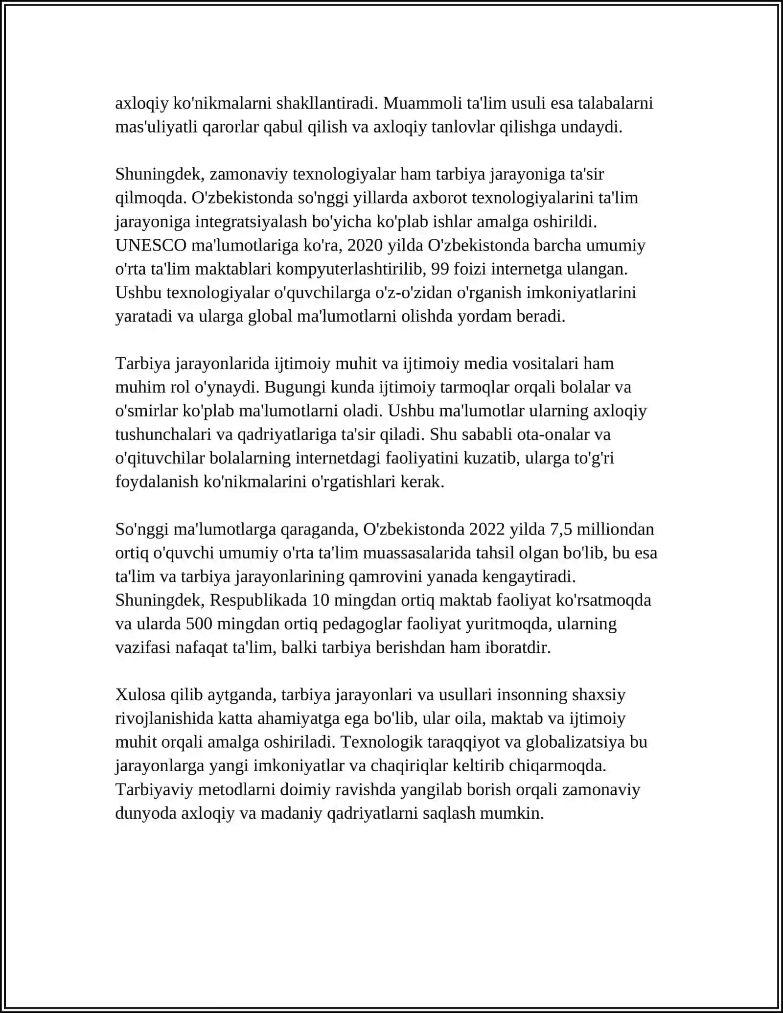 TARBIYA VA IJTIMOIY TARBIYA IJTIMOIYLASHUV MEXANIZMLARI REFERAT 4