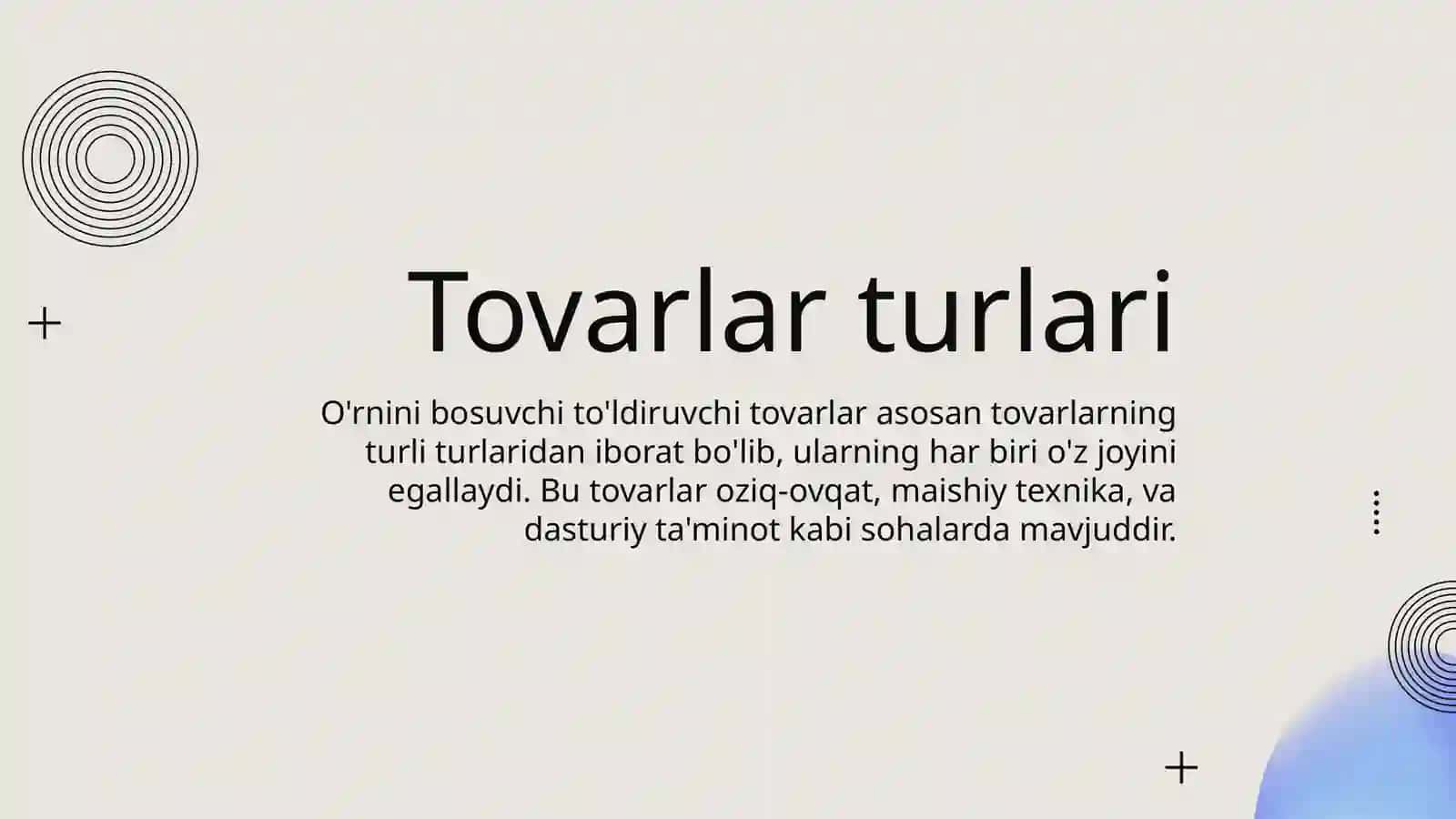 O'rnini bosuvchi to'ldiruvchi tovarlar 4