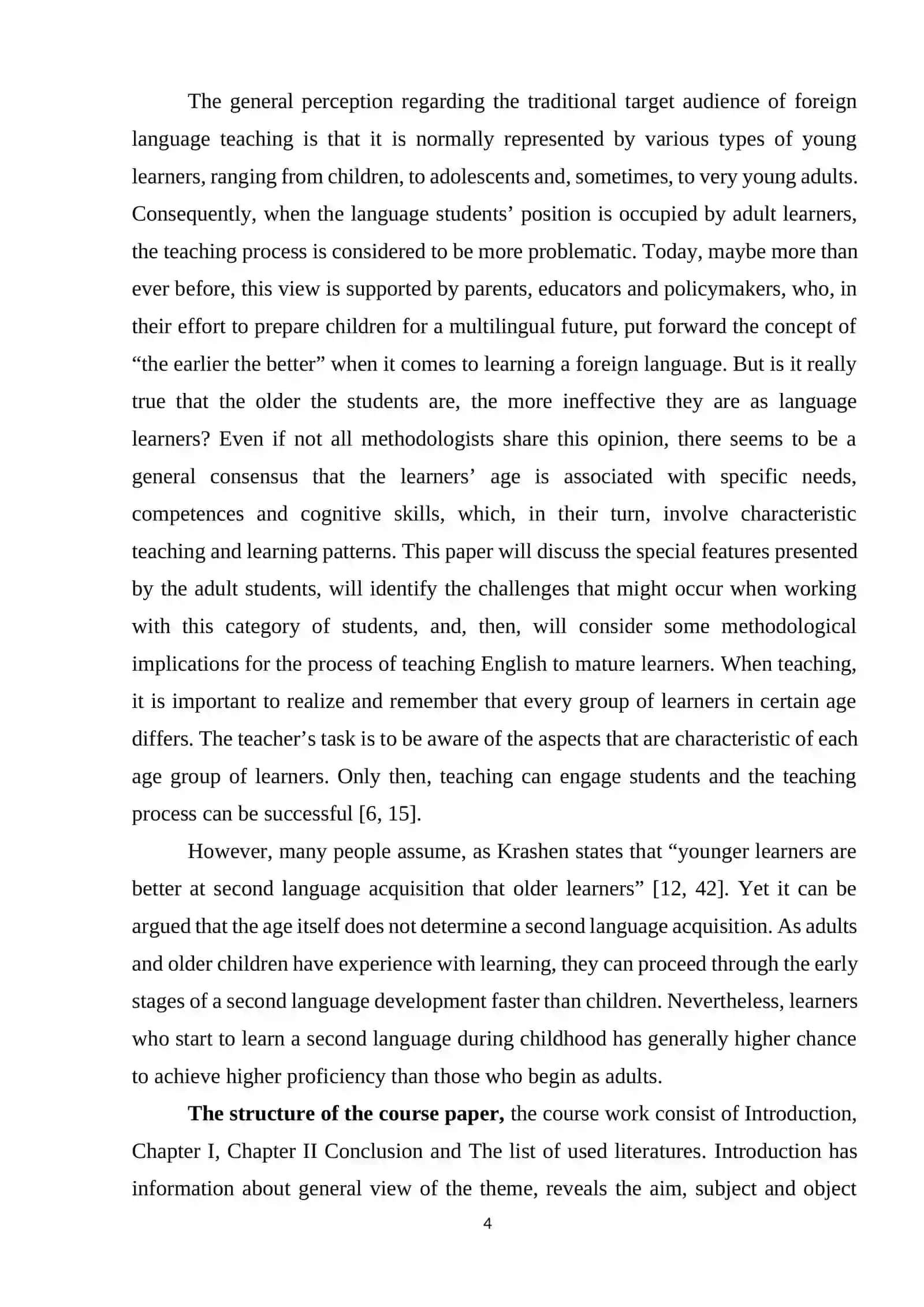 COURSE WORK: Teaching word building to higher classes 4