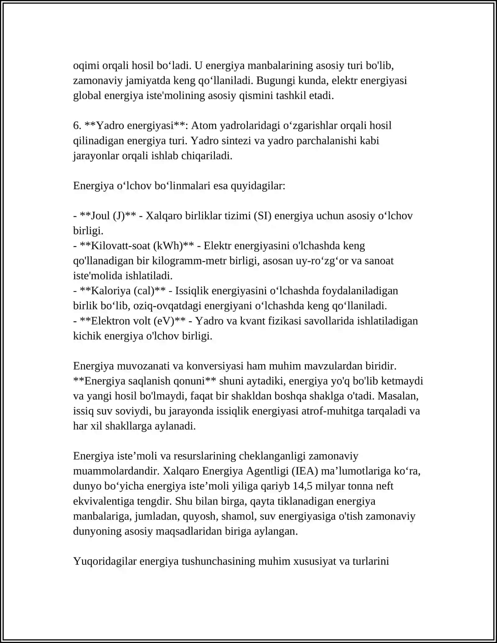 ENERGIYANING SAQLANISH QONUNI 4