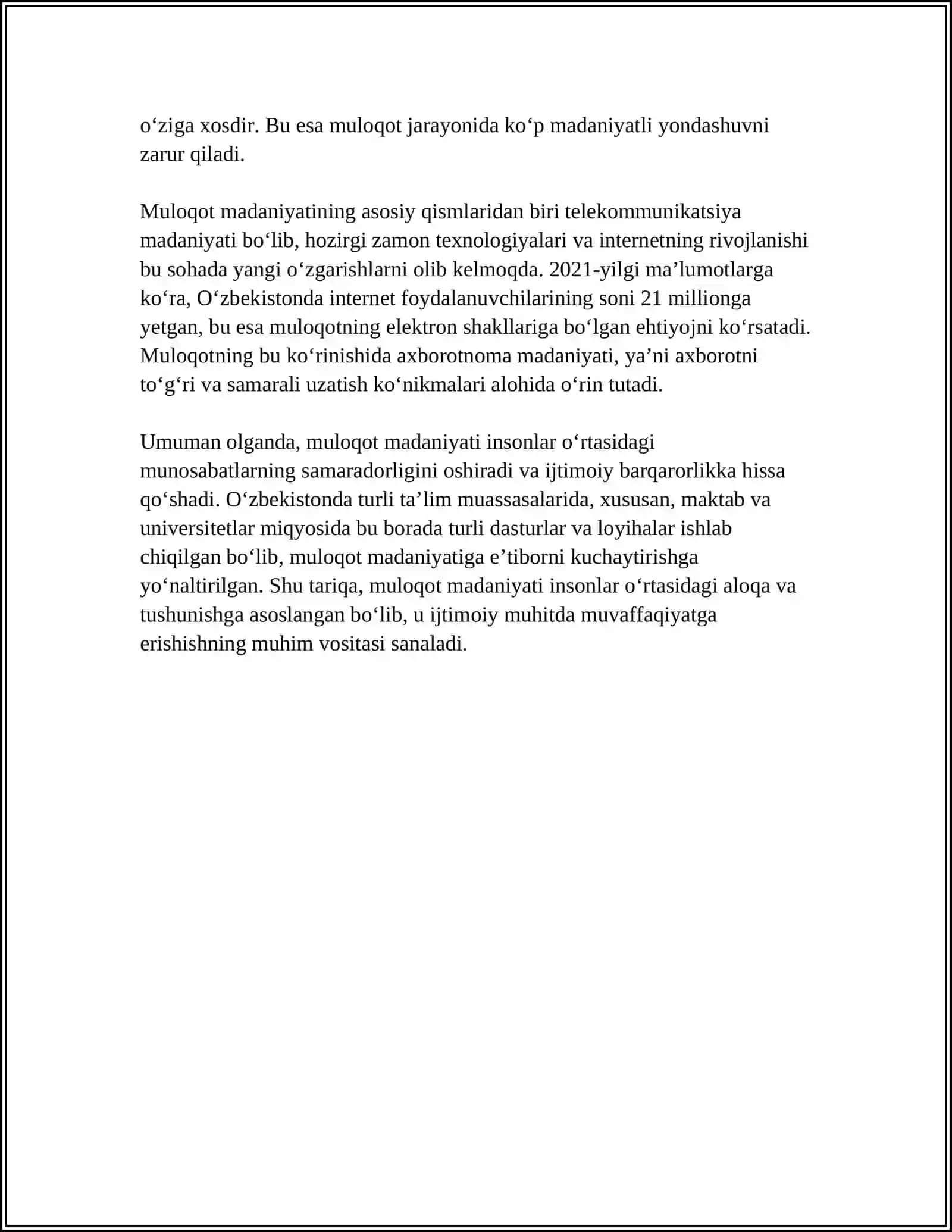 COMMUNICATION CULTURE SPEECH ETIQUETTE INGLIZ CHA 4