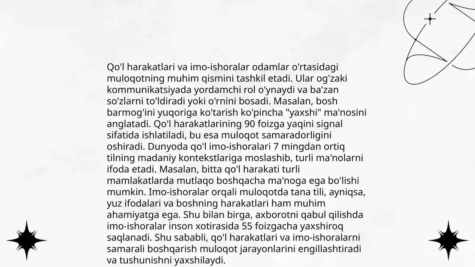 Patsent bilan noverbal muloqot 4