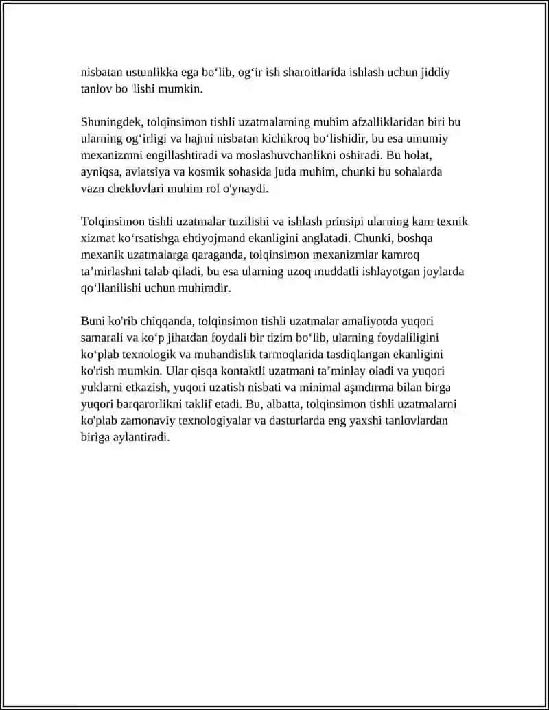 Tolqinsimon tishli uzatmalar 4