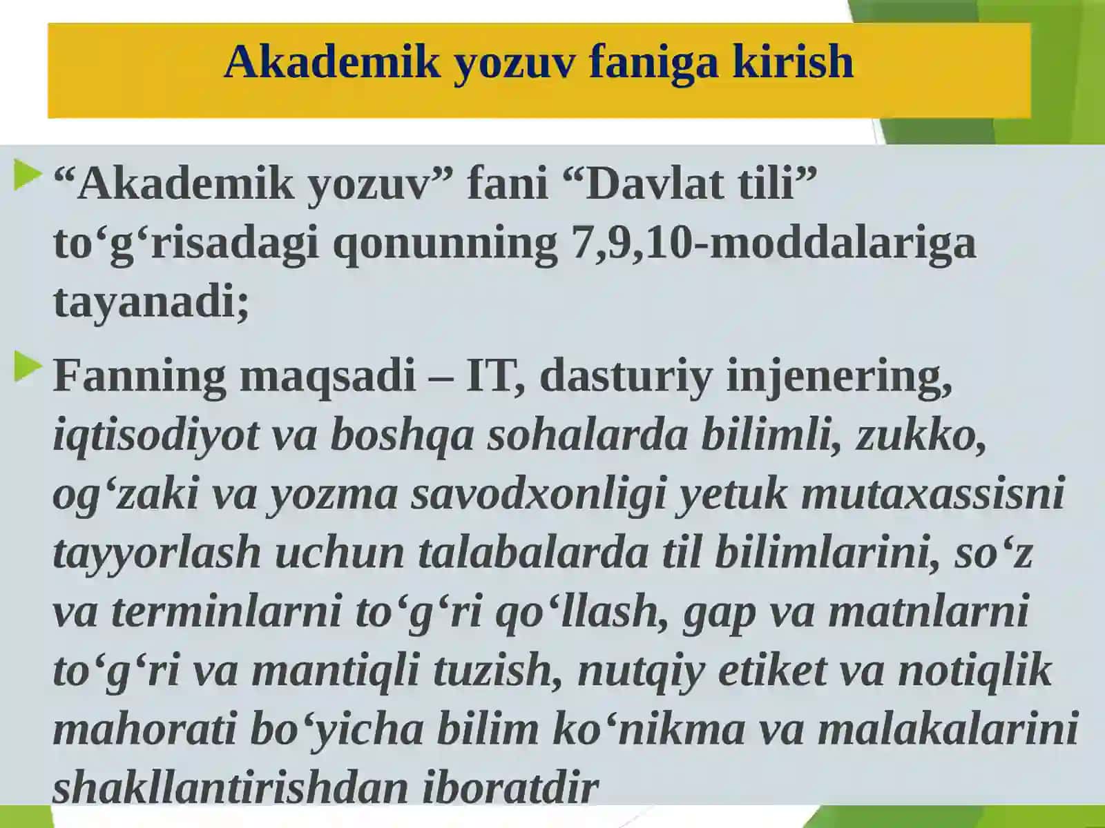 Akademik yozuv kursi 4