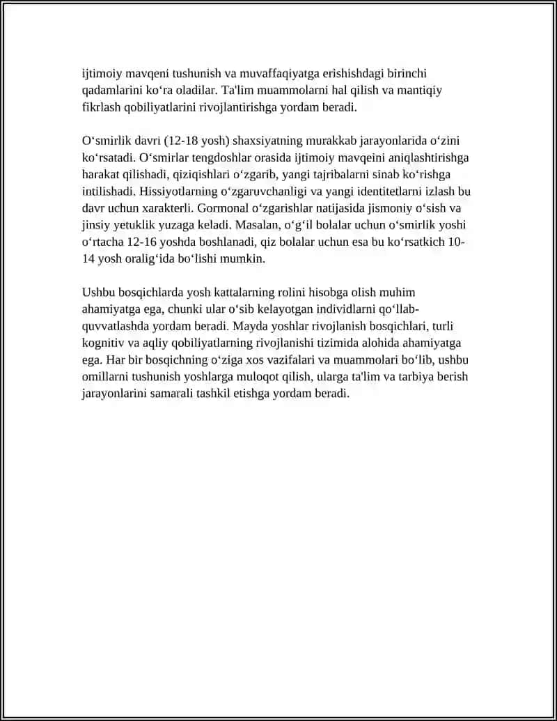 ILK OʻSPIRINLIK DAVRIDA SHAXSNI SHAKLLANISHI 4