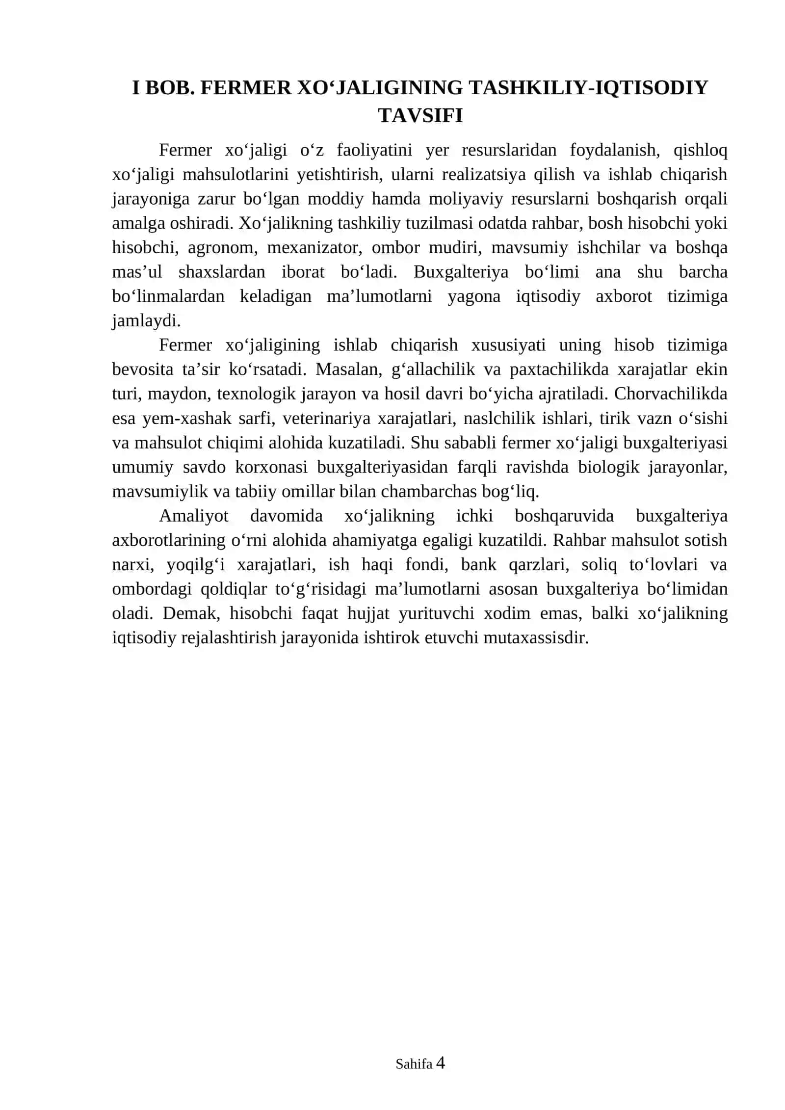 Fermer xojaligi buxgalteriya amaliyot hisoboti 4
