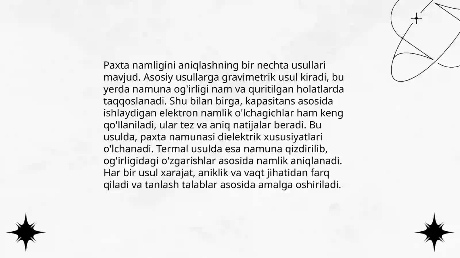 Paxtaning namligi va iflosligi ko'rsatkichlari 4