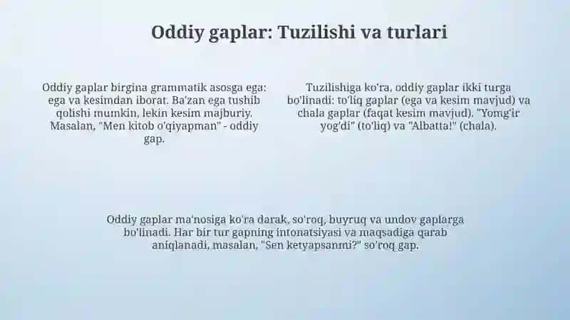 Oddiy va Qoʻshma Gaplar 4