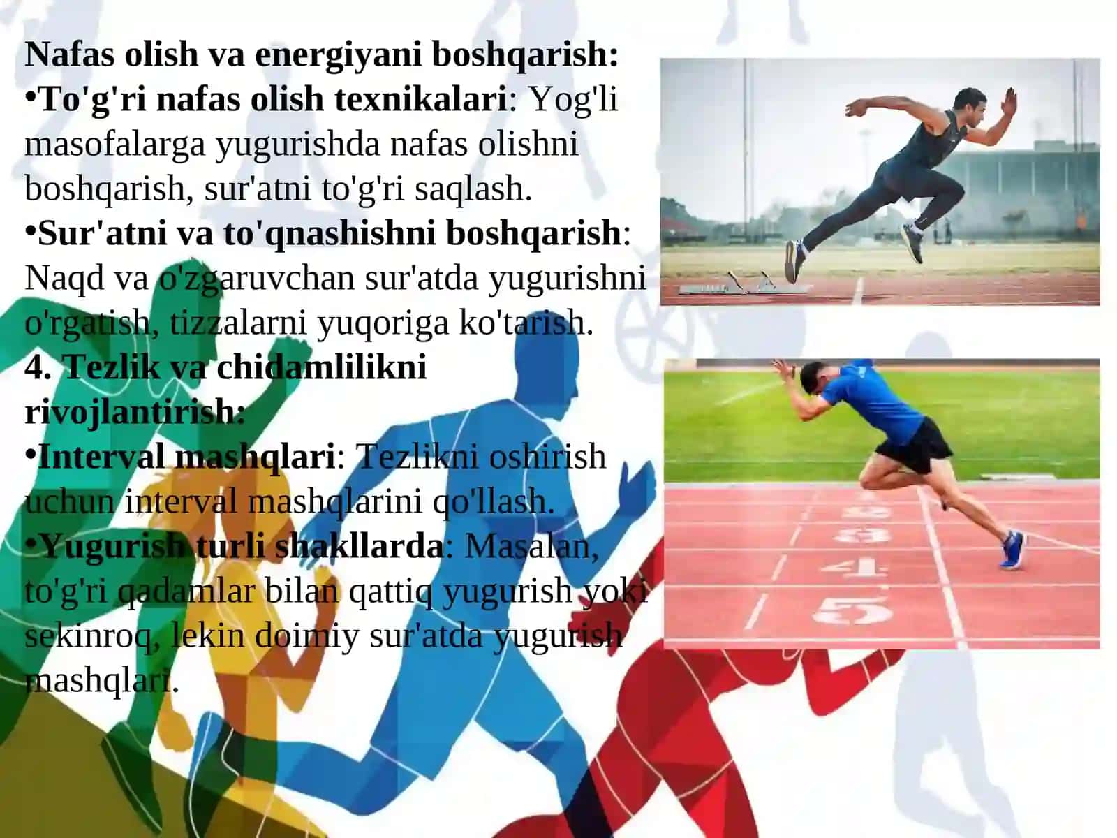 Yugurish turlari texnikasini o‘rgatish metodikasi 4