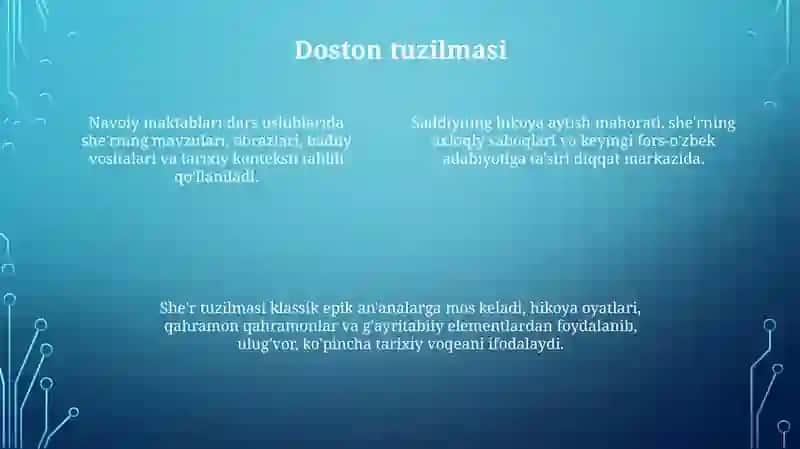 Saddiy Iskandariy dostoni sharhlab oʻqitish 4