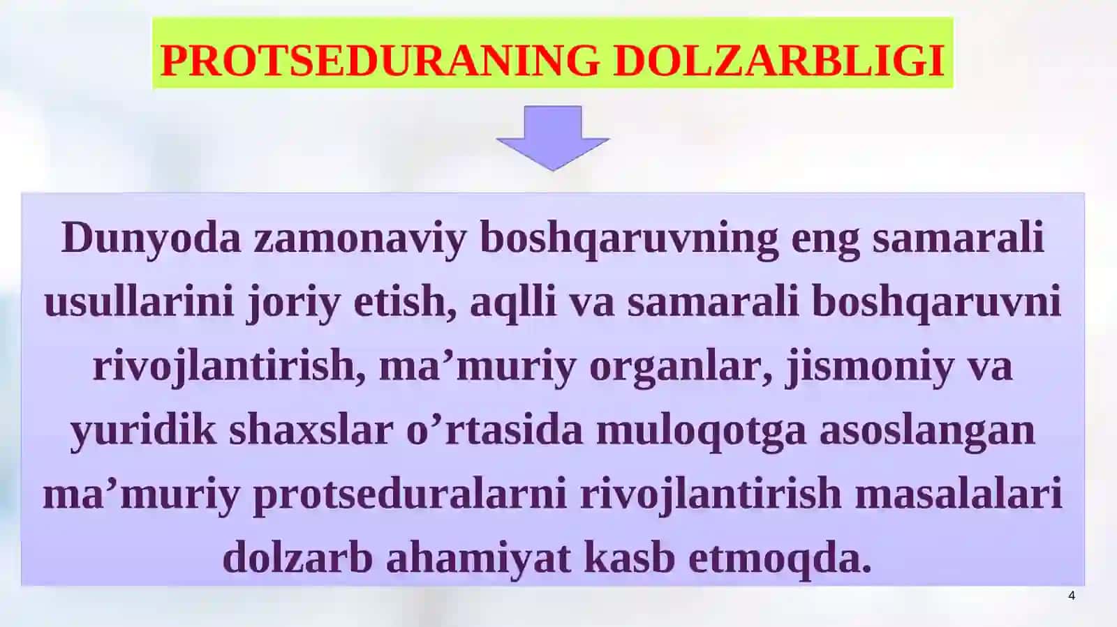 MA’MURIY JARAYON VA MA’MURIY PROTSEDURALAR 4