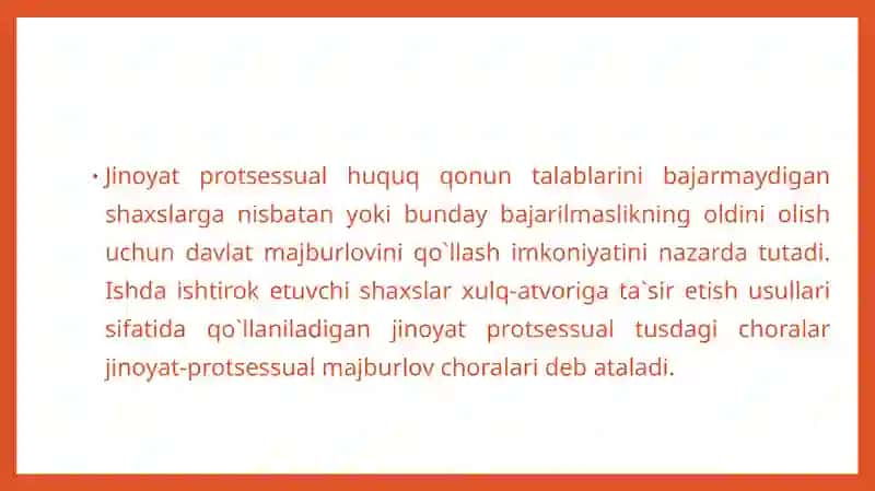 Jinoyat protsessual majburlov choralari 4