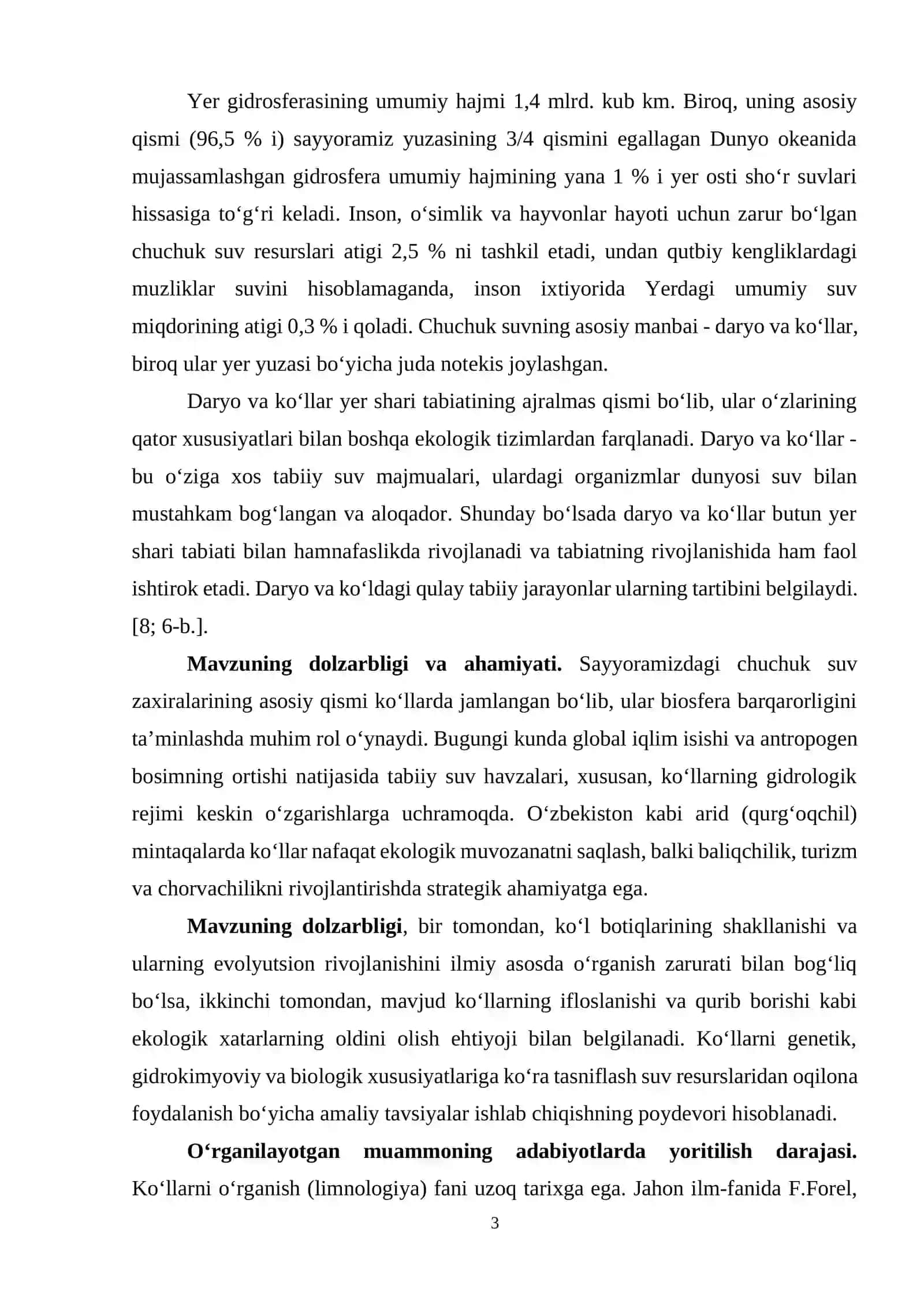 Kurs ishi. mavzu: Koʻllar, ularning turlari va tasniflanishi 4