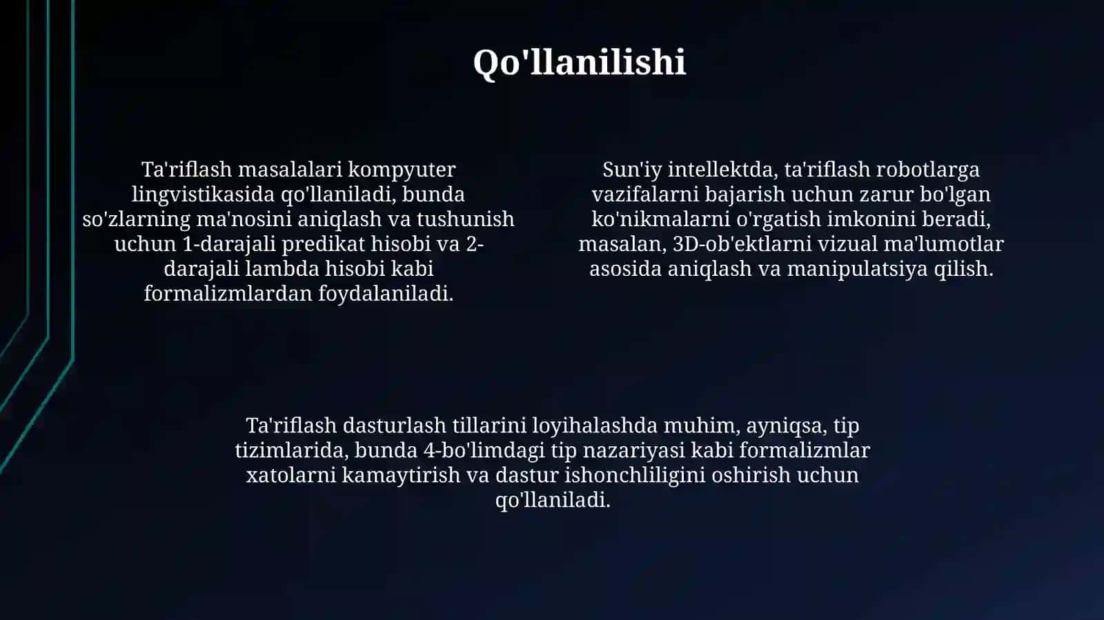 Ta'rif va Qo'llanilishi 4