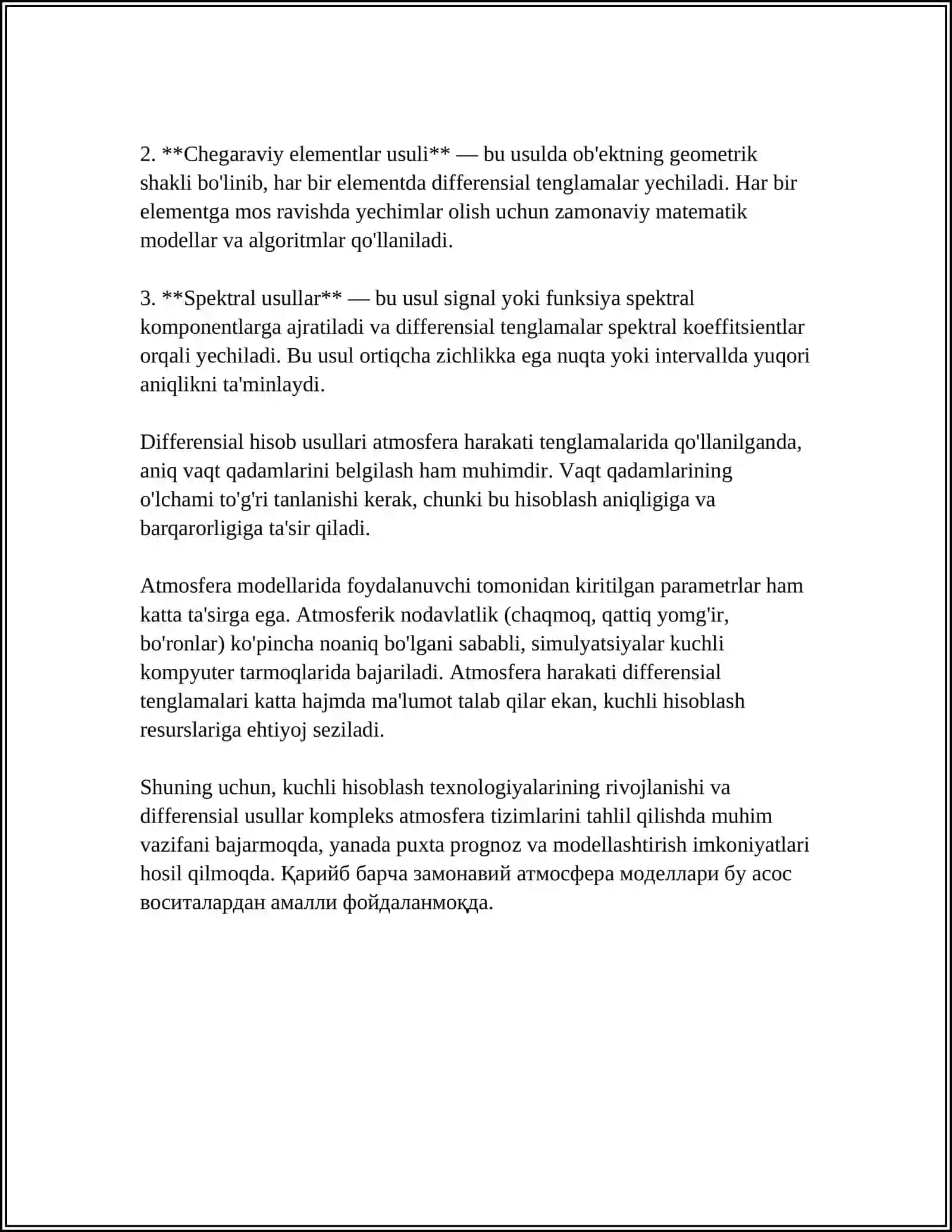 IQLIM VA OB-HAVONI MODELLASHTIRISHDA DIFFERENSIAL HISOB TADBIQLARI 4