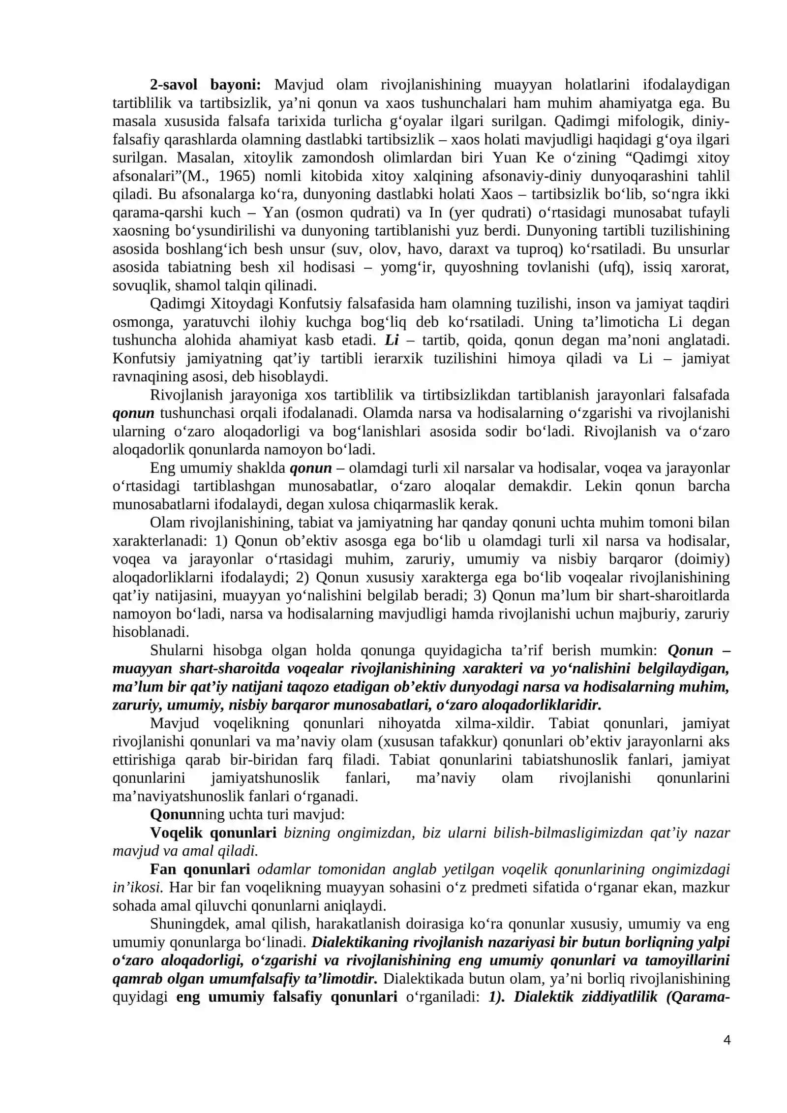 Rivojlanish falsafasi (Dialektika) 4