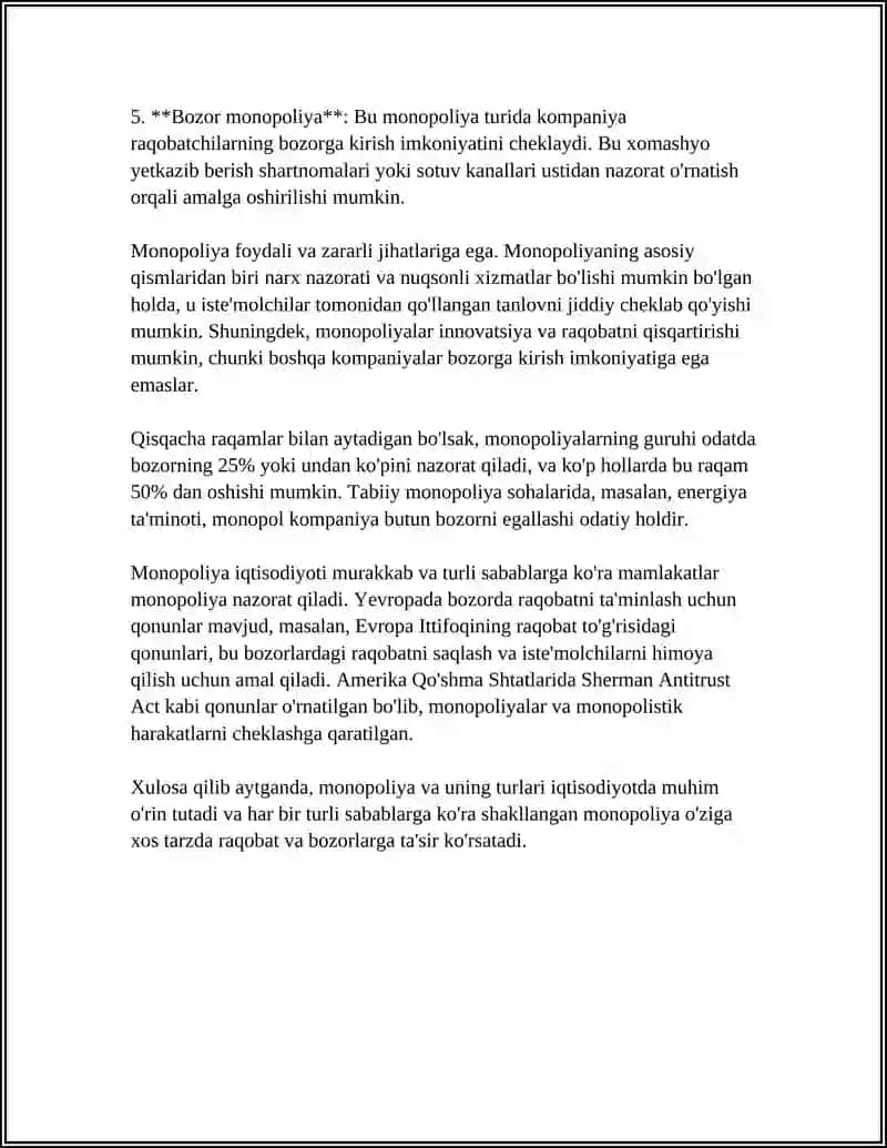 Monopoliya va uning turlari 4