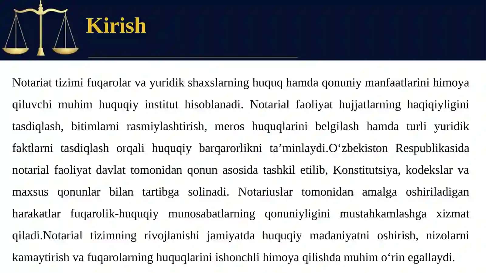 Notarial faoliyatning huquqiy asoslari 4