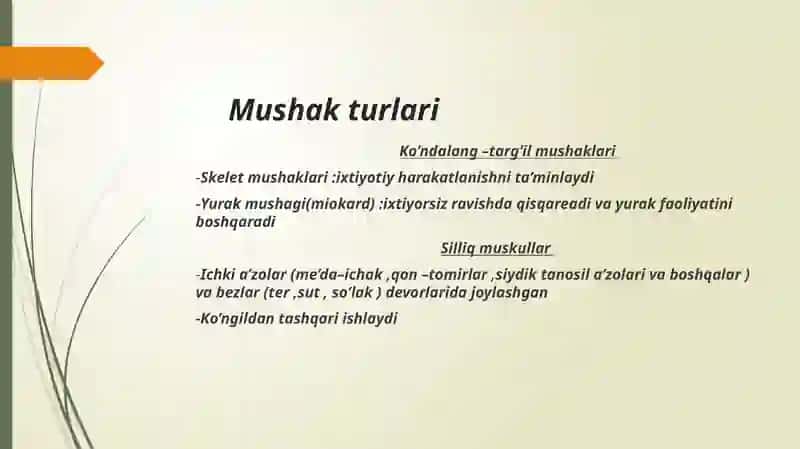 Mushaklar ishining biomexanikasi 4