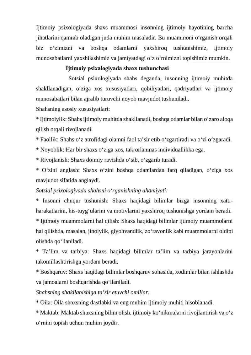SOTSIAL PSIXALOGIYADA SHAXS MUAMMOSI 4