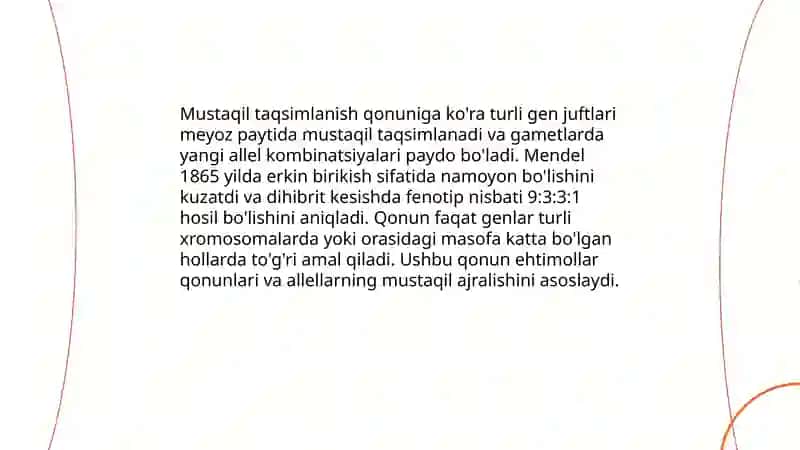 Mendel qonunlari: segregatsiya qonuni 4